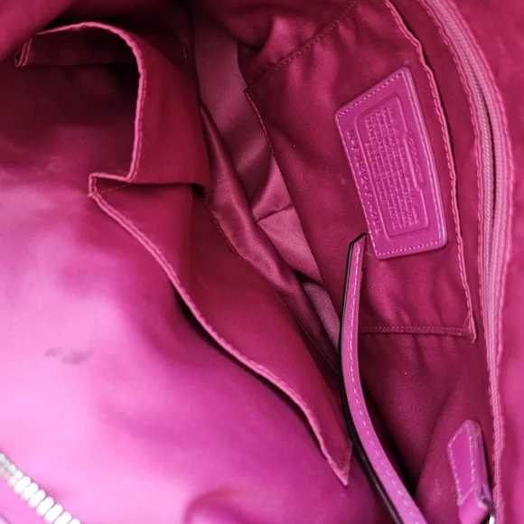 Coach Signature Canvas Shoulder Bag - Pink and Brown - Picture 6 of 15